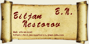 Biljan Nestorov vizit kartica